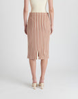 rachel comey kasey skirt brown cream skirt on figure back