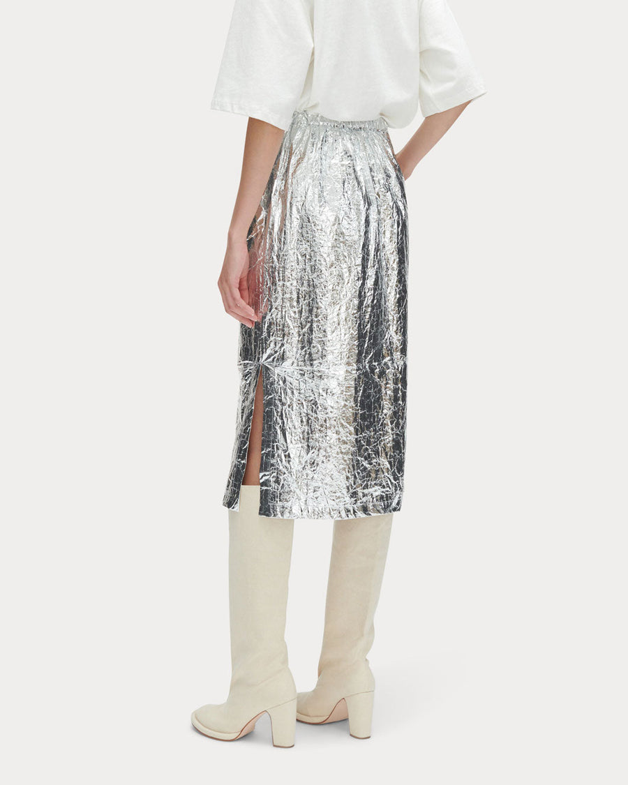 rachel comey mott skirt silver skirt on figure side