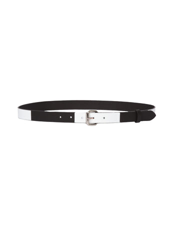 Rachel comey roller belt patchwork black and white belt isolated front