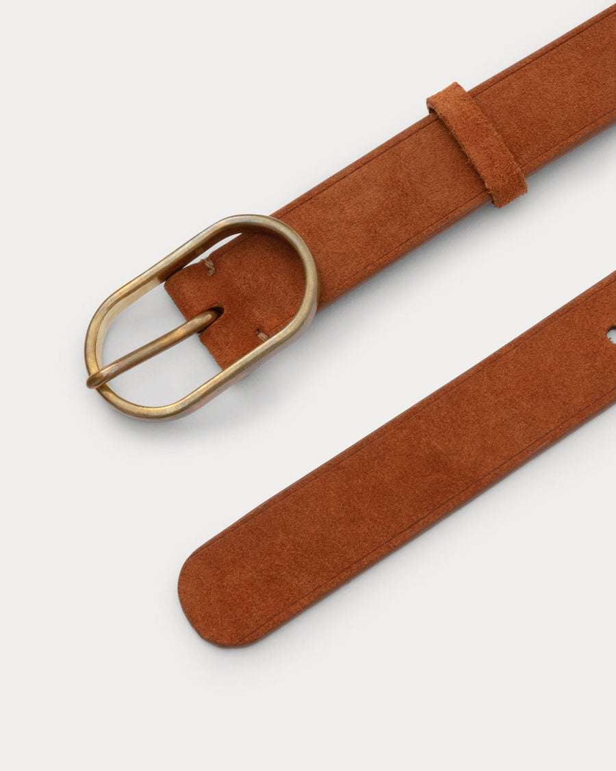 rachel comey thick cliff belt caramel brown belt isolated front detail