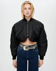 re done cropped bomber jacket black figure front