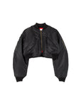 re done cropped bomber jacket black front