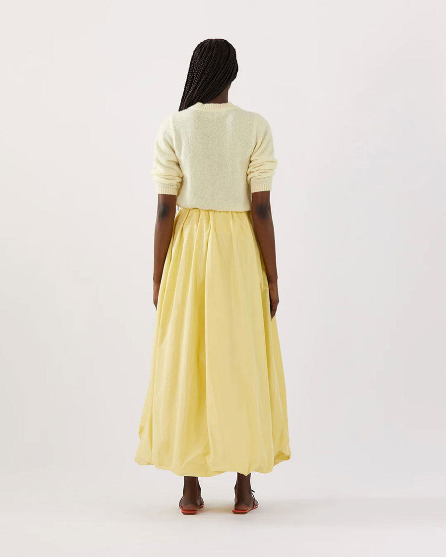 rejina pyo flora skirt taffeta yellow skirt on figure back
