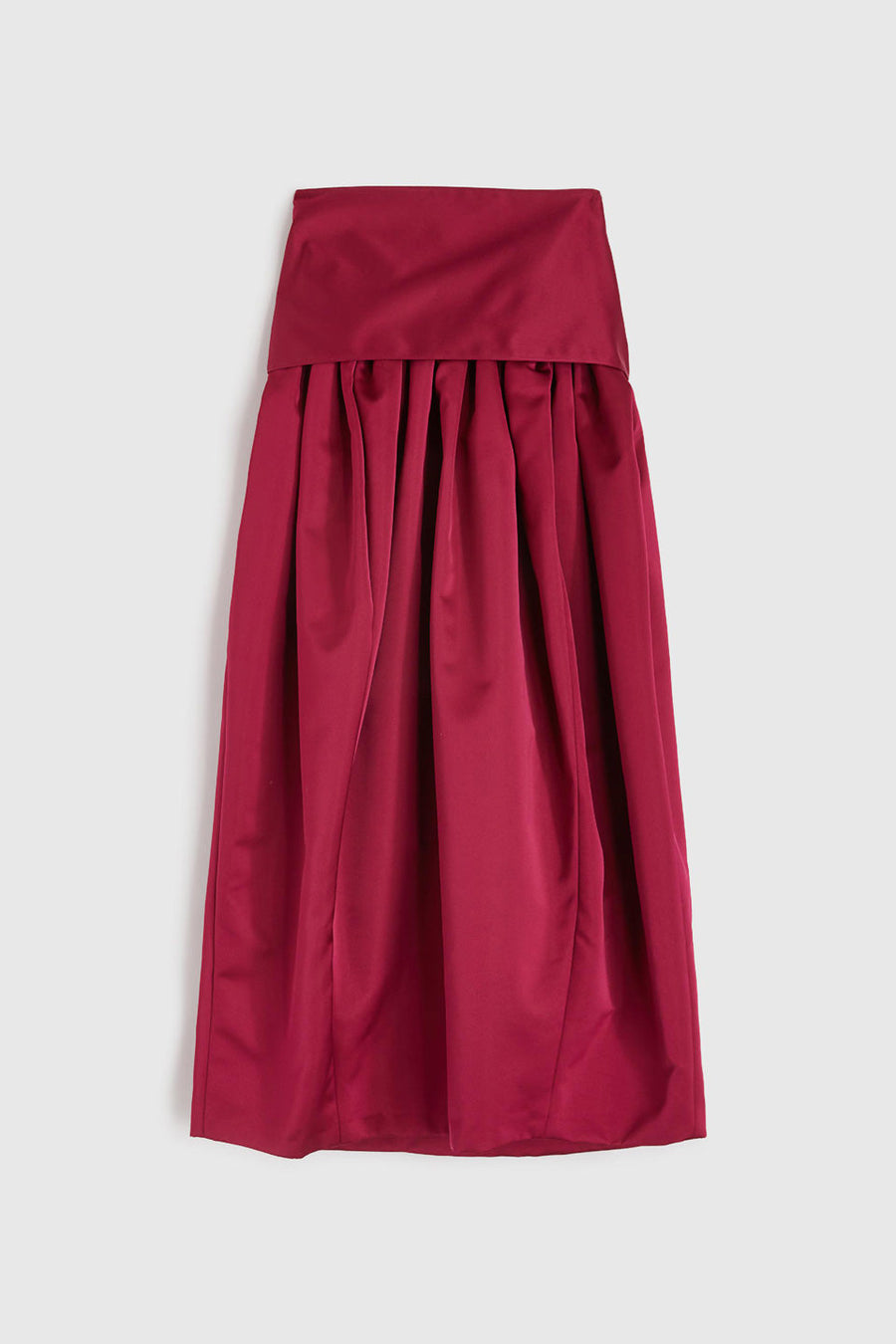 rochas belted midi skirt in duchesses red back