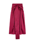 rochas belted midi skirt in duchesses red front