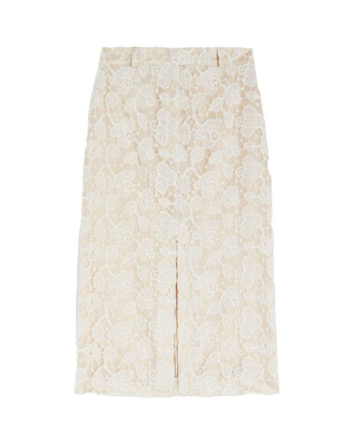 rochas pencil skirt in embroidery front