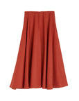 rochas rounded midi skirt red back