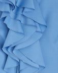 rochas ruffled sleeveless top blue front detaik