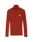 rochas t neck sweater red front
