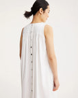 rohe Sleeveless Pleated A-Line Dress white on figure back