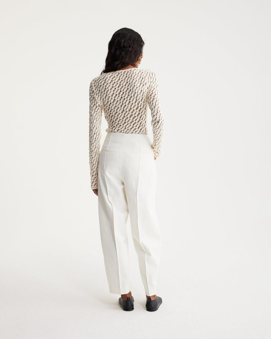 rohe lace boat neck top cream off white top on figure back