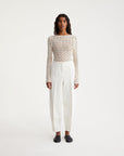 rohe lace boat neck top cream off white top on figure front