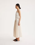 rohe plisse wrap skirt cream off white skirt on figure left side