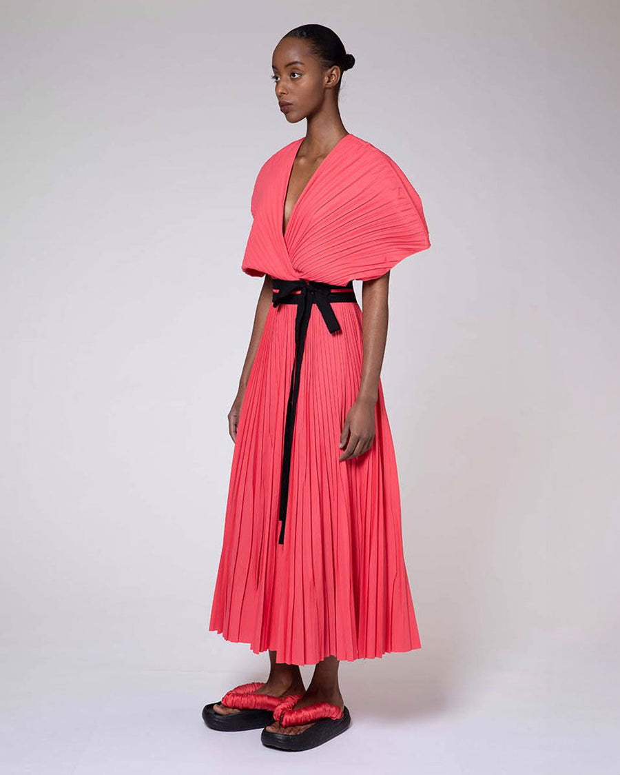roksanda benedita dress pink on figure side