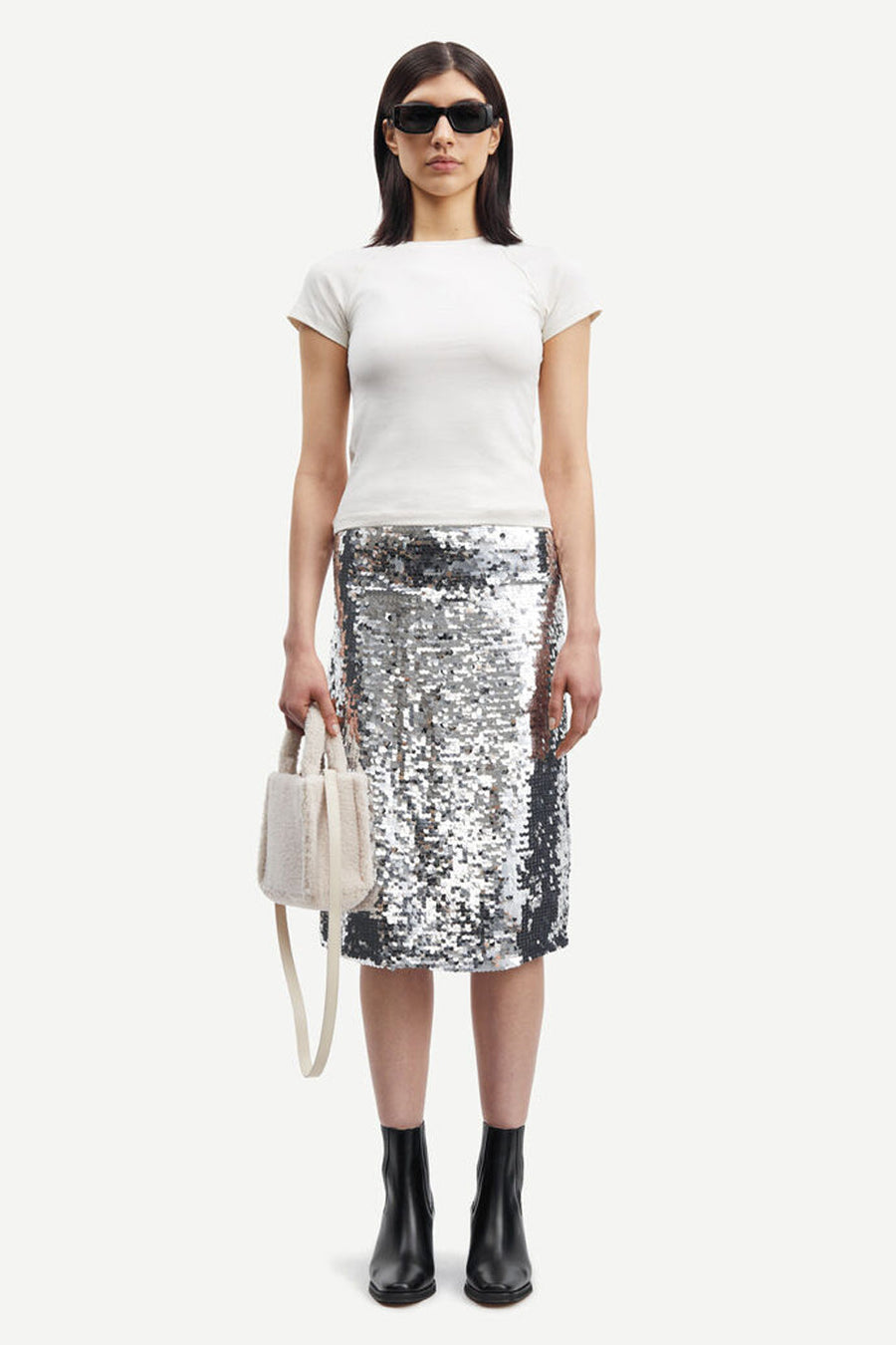 samsoe angy skirt silver figure front