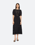     sea new york liat embroidary s slv dress black dress on figure front