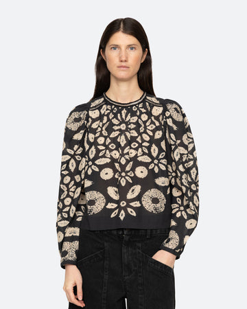sea ny thea top black on figure front detail