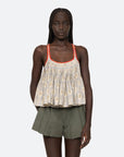 sea ny tima tank top multi color on figure front detail