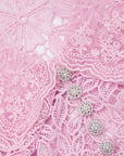 self portrait pale pink guipure lace midi dress pale pink dress detail