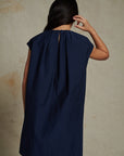     soeur addy blue de chine ble44245 dark blue dress on figure back detail