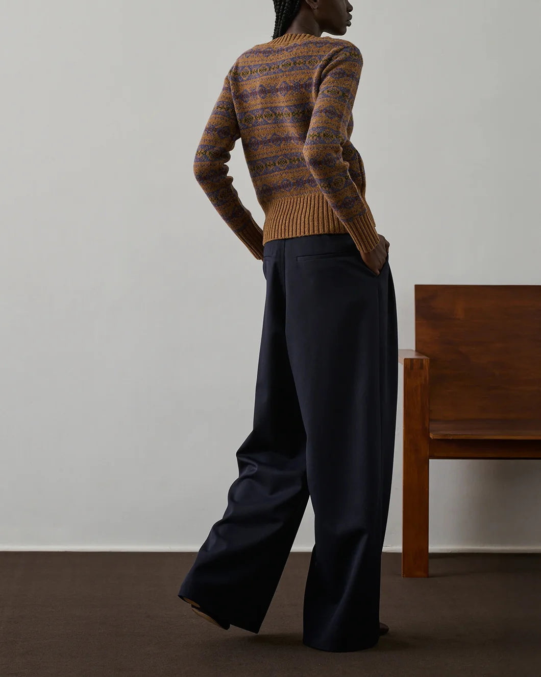 Back view of Soeur Frejus Pants showing elastic waistband and tailored structure