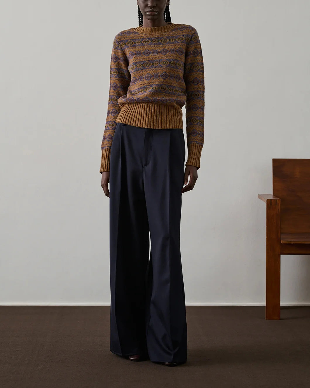 front view of Soeur Frejus Pants showing elastic waistband and tailored structure