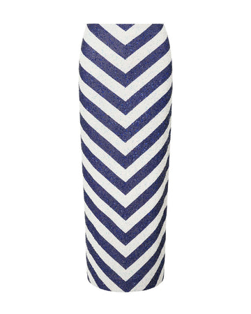 staud st tropez skirt on the horizon onth blue and white