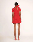 staud mini ilana dress red on figure back