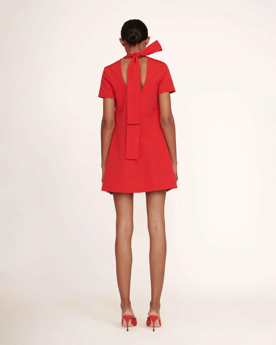 staud mini ilana dress red on figure back