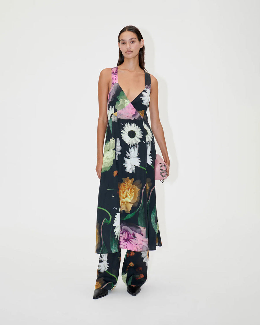stine goya jodie dress scanned foliage multi color dress on figure front