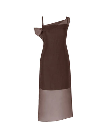 stine goya roxanna dress cocoa brown dress isolated front