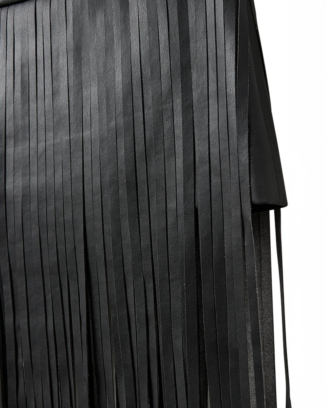 THE GARMENT brooklyn fringe skirt black front detail