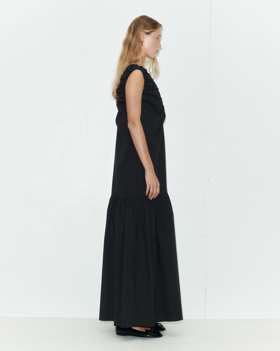 the garment cyprus dress black on figure side