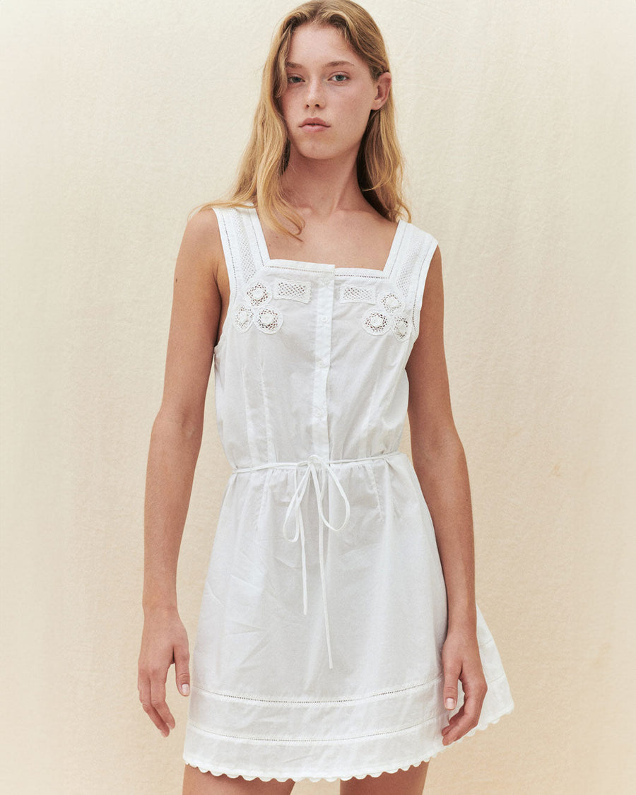 the garment kirsten short dress white on figure front
