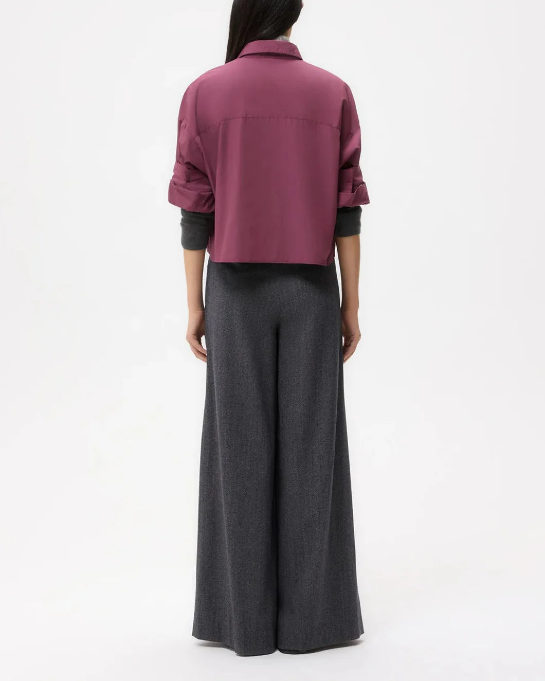 twp crushed violets purple next ex shirt in super compact poplin back view