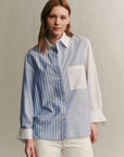 twp new morning after shirt indigo and white stripe on figure front