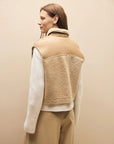 TWP taite merino wool vest beige on figure back