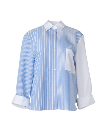 twp new morning after shirt indigo and white stripe