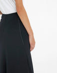 victoria beckham asymmetric hem tie detail skirt black on figure back detail