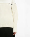 victoria beckham collar detail jumper cream on figure front sleeve detail