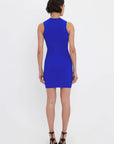 victoria beckham VB Body Mini Dress cobalt blue