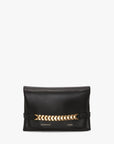 victoria beckham chain pouch with strap in black leather