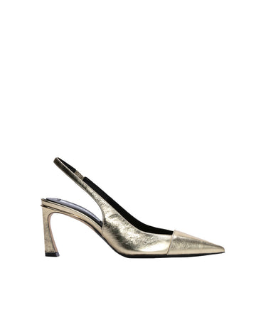 victoria beckham crushed metallic 057 gold pumps side isolated