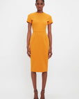 victoria beckham Dart Detail T-Shirt Dress mandarin orange figure front