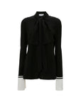 victoria beckham pleat cuff blouse black