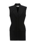 victoria beckham sleeveless tailored dress black dress isolated