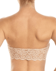back view of the nude bandeau. It has a lace back.