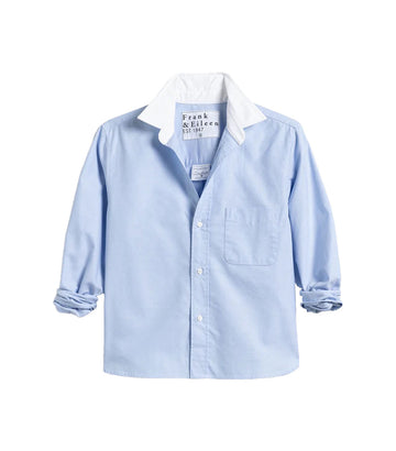 frank and eileen silvio button up shirt blue with white collar