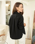 frank and eileen silvio woven button up black on figure back