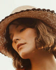 freya crochet straw bucket hat natural